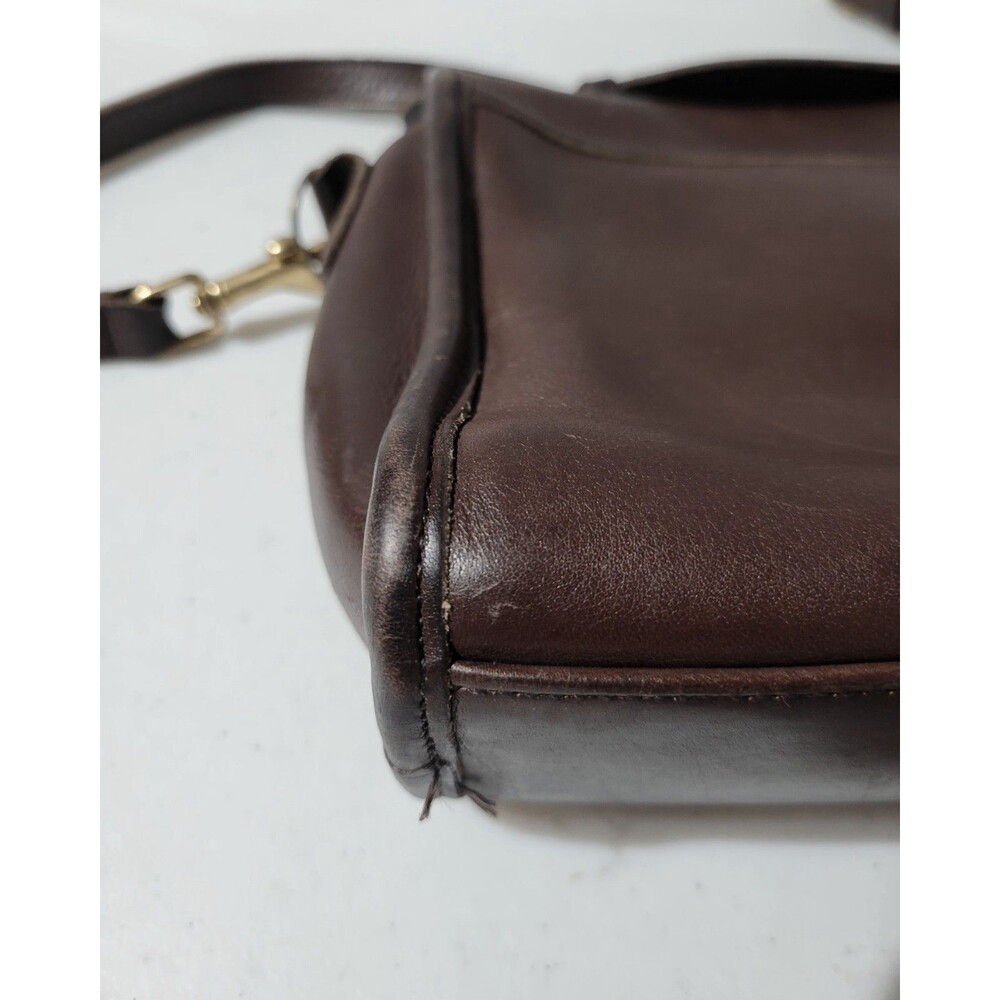 Vintage COACH 9870 Court Shoulder Bag Purse Chocolate Brown Leather Turn Lock - Picture 8 of 16